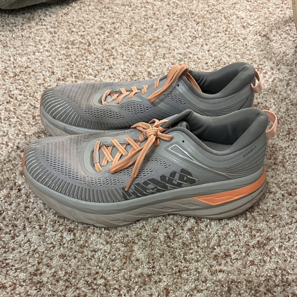 Hoka Women's Sneakers in Gray and Orange